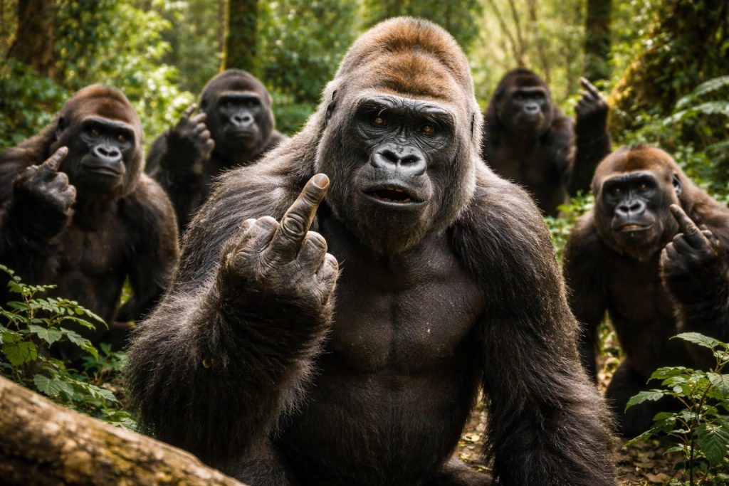 découvrez une étude fascinante sur le comportement animal à travers l'observation de gorilles faisant un doigt d'honneur, révélant des insights surprenants sur leur communication et leur intelligence.