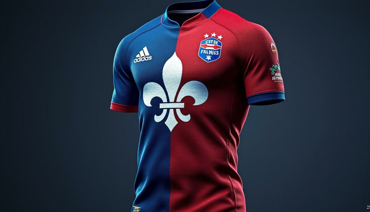 découvrez le maillot du stade français orné de la fleur de lys, une pièce alliant authenticité et design contemporain. parfait pour les passionnés de rugby et de mode.