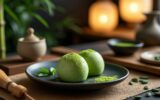 découvrez l'art délicat du dessert japonais avec notre recette de mochi au matcha. savourez ce délice moelleux et parfumé, facile à préparer chez vous. parfait pour les amoureux de la cuisine asiatique !