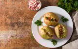 Stuffed potatoes with bacon and cheese